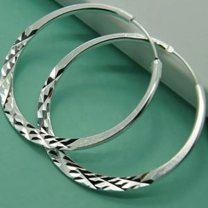 925 sterling silver  round hoops